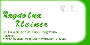 magdolna kleiner business card